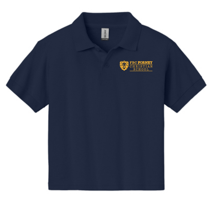 FBC Christian School - Student Polo, Lions logo embroidered