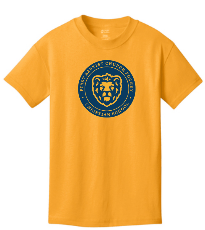 FBC Christian School - Student Tee, Lions logo printed