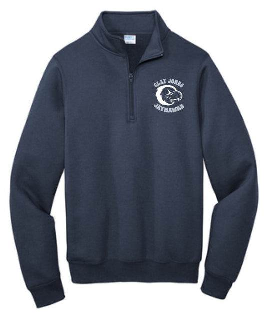 Jayhawks Quarter-Zip Pullover- Navy Blue