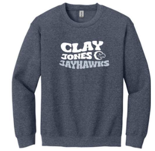 Clay Jones Jayhawks retro crewneck sweatshirt- Adult