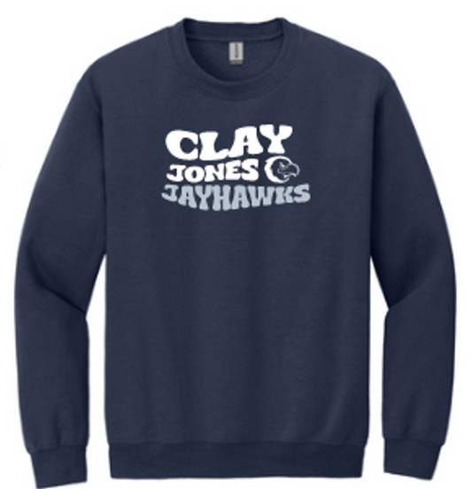 Clay Jones Jayhawks retro crewneck sweatshirt- Youth