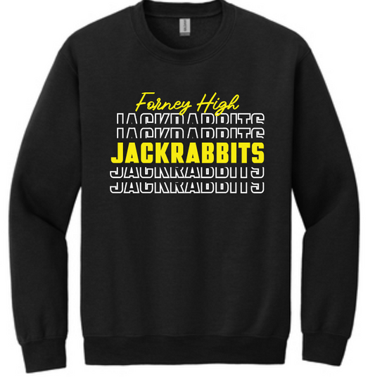 Forney High Jackrabbits multi crewneck sweatshirt