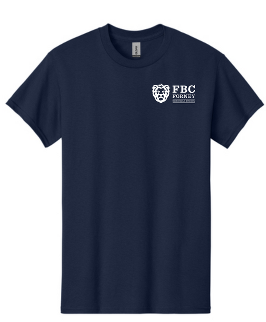 FBC Christian School - School T-shirt, Lions chest logo printed