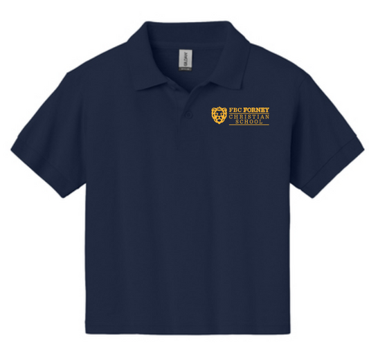FBC Christian School - Student Polo, Lions logo embroidered