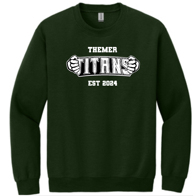 Themer Titans Hands, crewneck fleece sweatshirt